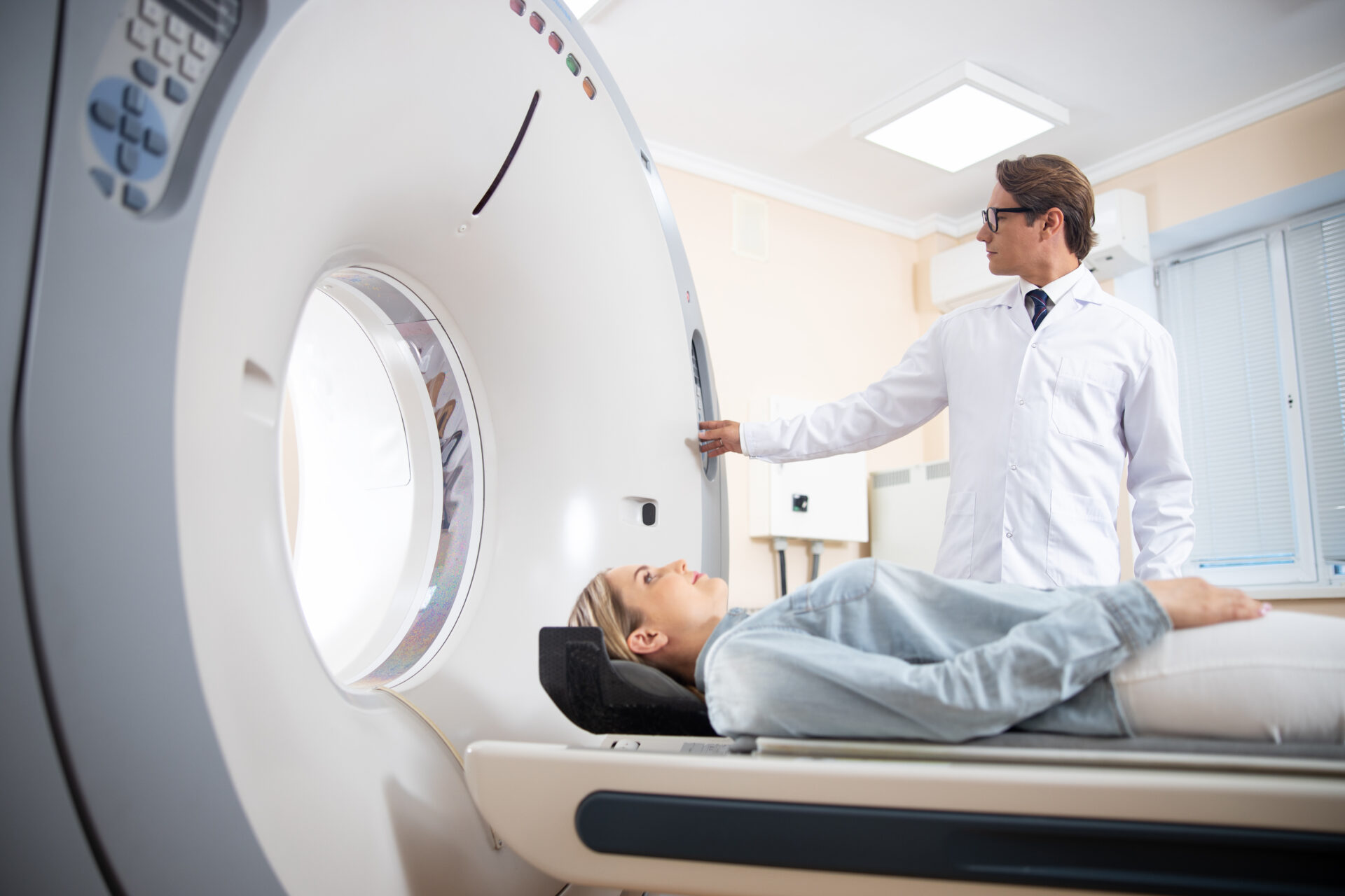 photo of a patient having an MRI scan