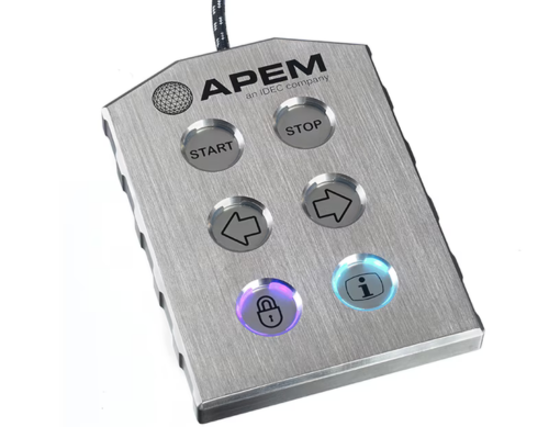 photo of APEM Metal Enhanced Capacitive switch panels.