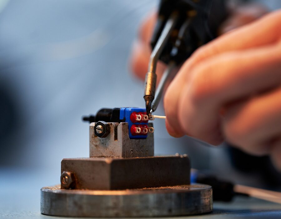 Precision soldering of small electronic parts.