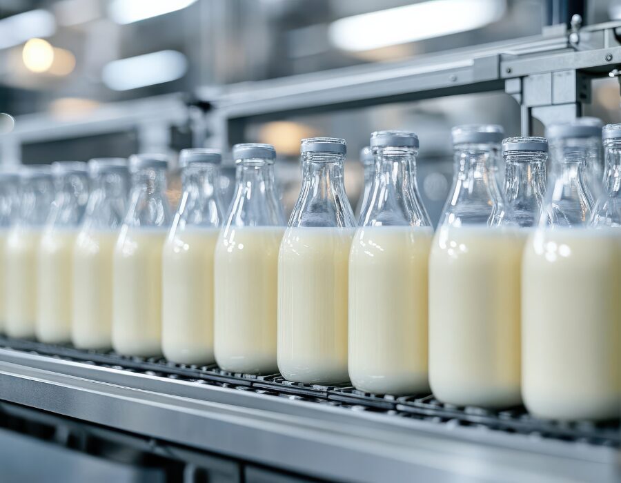 Ligne de production d’une usine de lait 