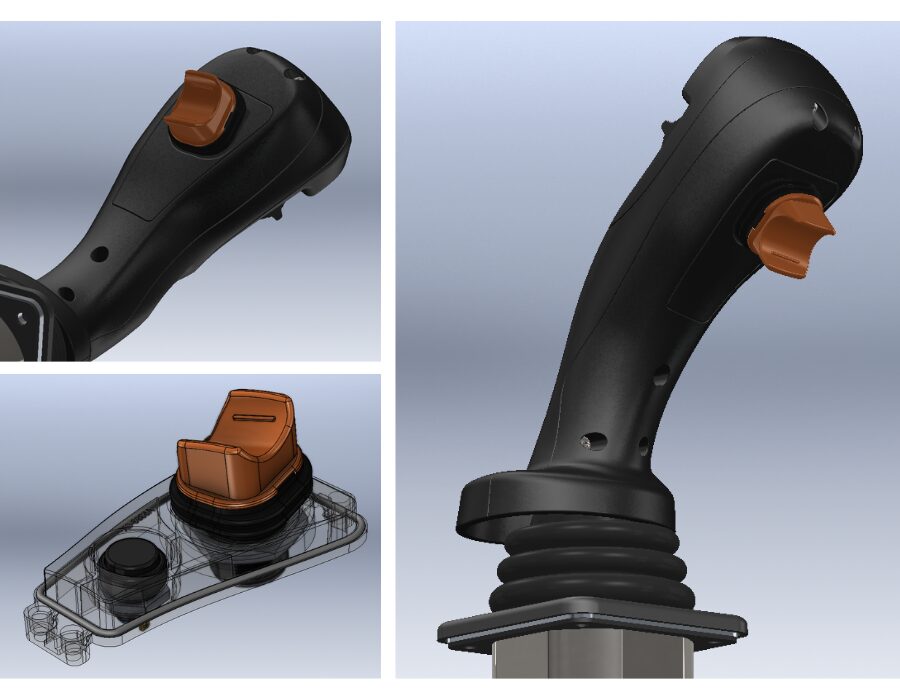 Forward-Neutral-Reverse switch integrated into joystick design for ergonomic controls